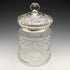 1928 British vintage cut glass biscuit barrel pure silver decoration 831g